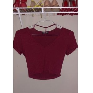 Burgundy crop top